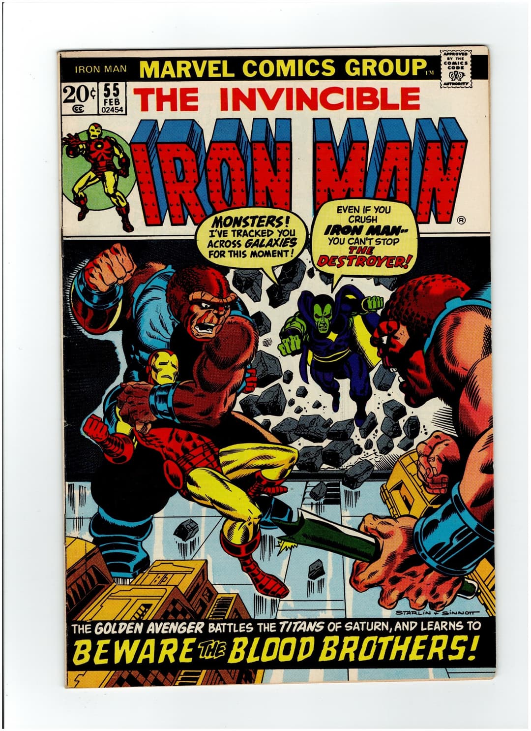 The Invincible Iron Man 55 VF Friedrich Starlin 1st Thanos Appearance